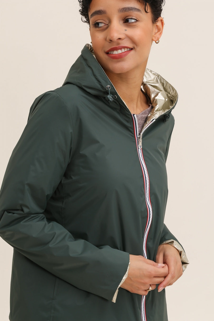 coupe vent impermeable femme #couleur_vert-foret