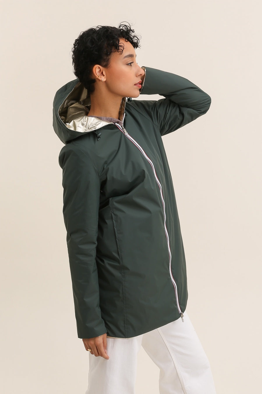 Imperméable réversible | Laura Jo #couleur_vert-foret