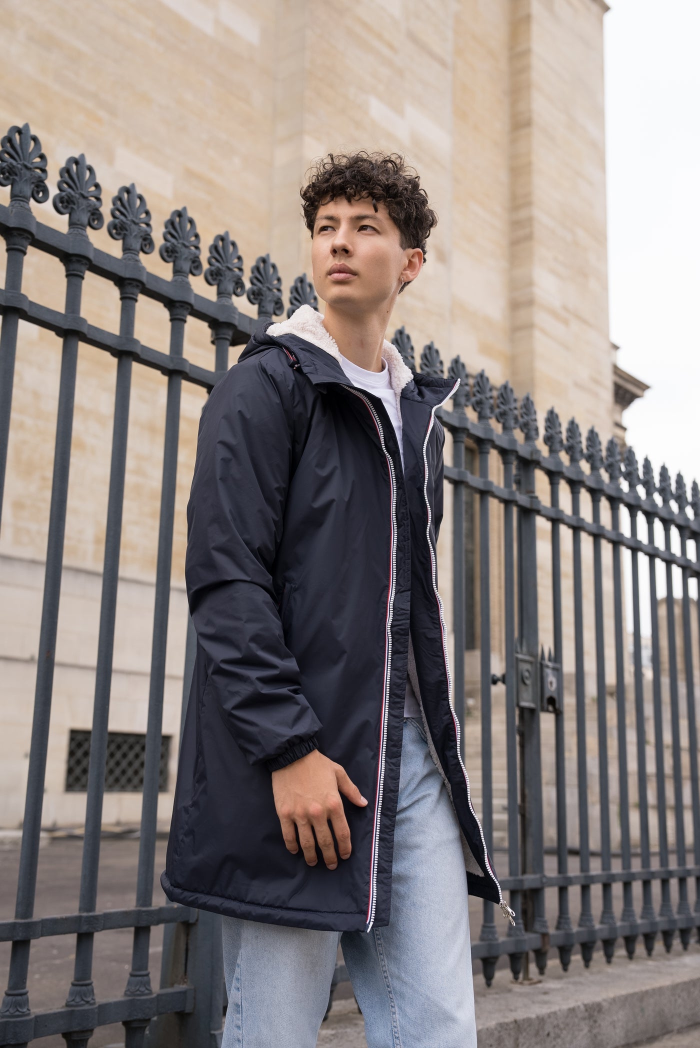 parka homme fourrure #couleur_marine