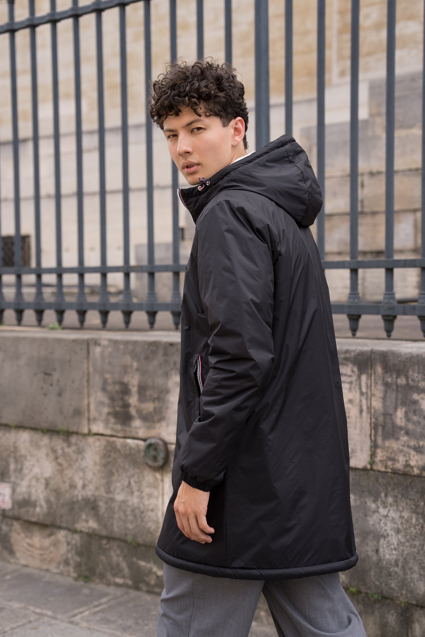 parka homme fourrure #couleur_noir